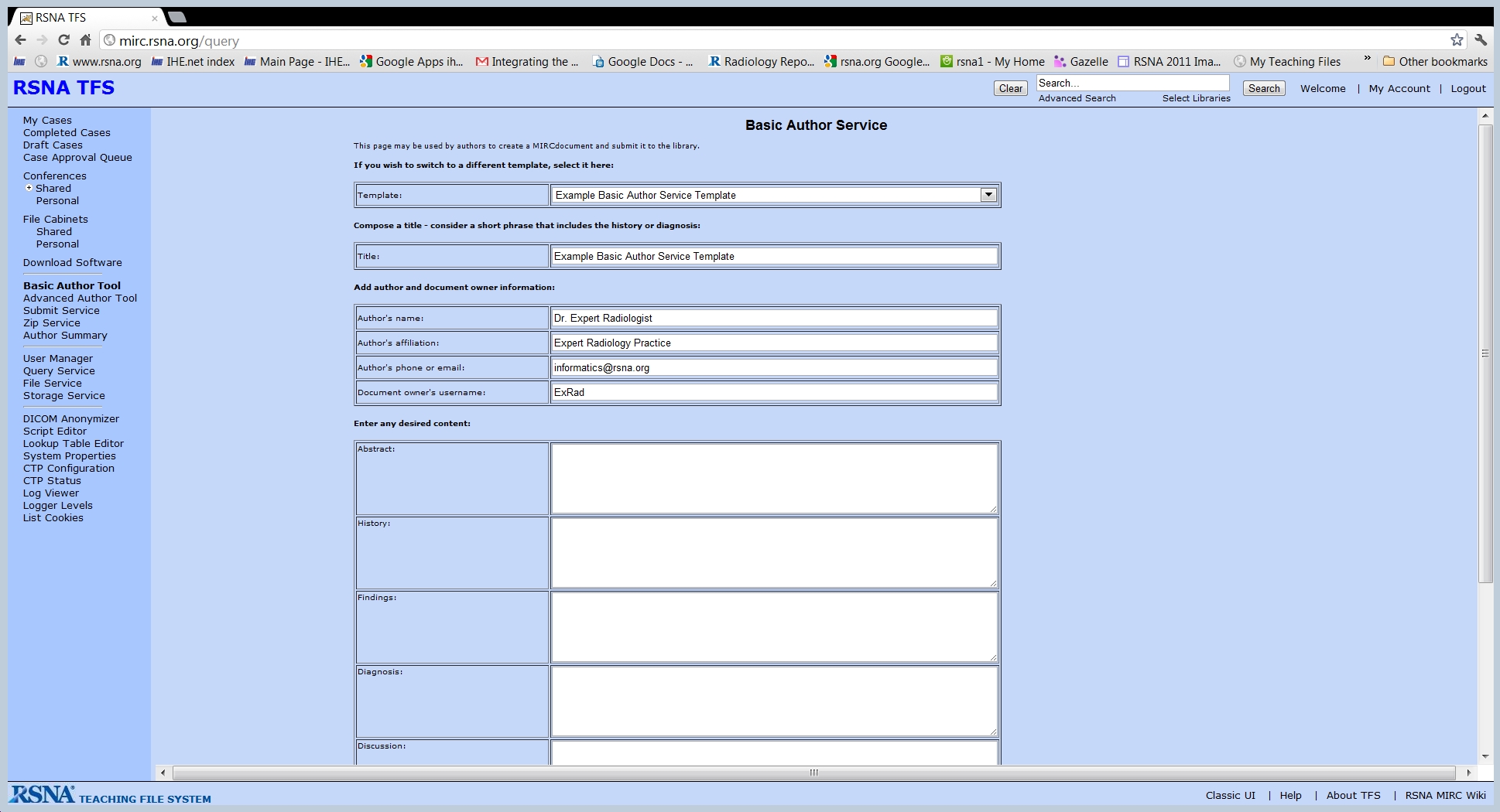 Basic author tool