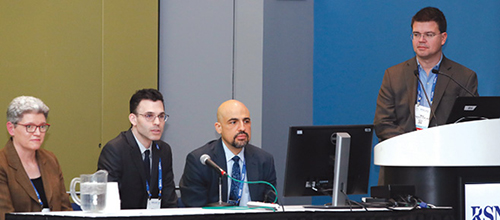 Annette J. Johnson, MD; Andrew B. Rosenkrantz, MD; Tarik K. Alkasab, MD, PhD; and Max Wintermark, MD, participated in a panel to explore communication strategies between radiologists and referring physicians