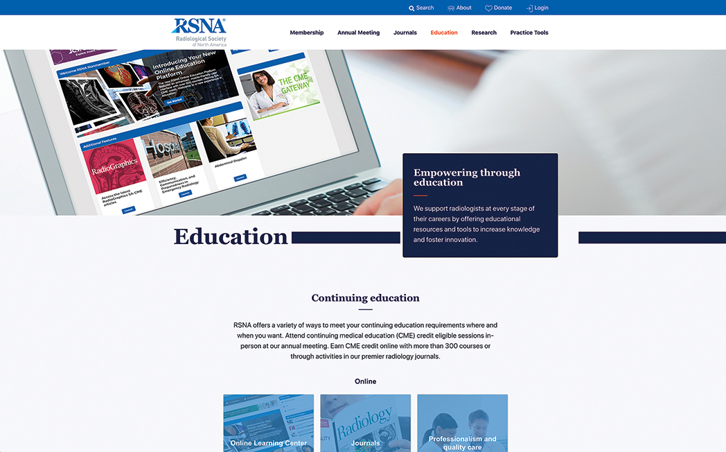 Education page screenshot