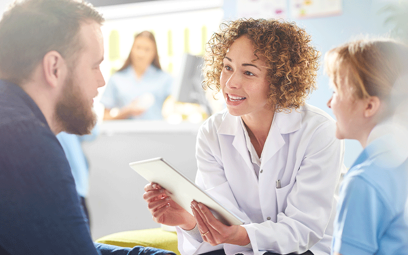 Waiting room with patients