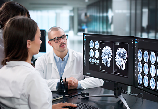 Three Physicians at Double Screens