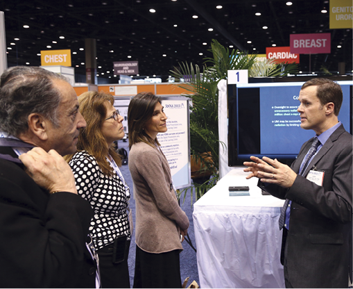 Radiologists may have a considerable impact in reducing unnecessary imaging by providing expert guidance to other physicians, research shows. In a study of the records of 5 million subscribers to a national health plan from 2009-2010, Mark Hiatt, M.D., M.B.A. (above at RSNA 2013), radiologist consultations led to the cancellation of more than 19,000 CTs and the changing of more than 5,000 CT exams to other modalities. Radiologists may have a considerable impact in reducing unnecessary imaging by providing expert guidance to other physicians, research shows. In a study of the records of 5 million subscribers to a national health plan from 2009-2010, Mark Hiatt, M.D., M.B.A. (above at RSNA 2013), radiologist consultations led to the cancellation of more than 19,000 CTs and the changing of more than 5,000 CT exams to other modalities.