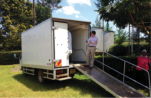 Dr. Kohli surveys the truck before patients begin arriving. “Patients were really excited to have access to X-rays,” Dr. Kohli said. Dr. Kohli surveys the truck before patients begin arriving. “Patients were really excited to have access to X-rays,” Dr. Kohli said.