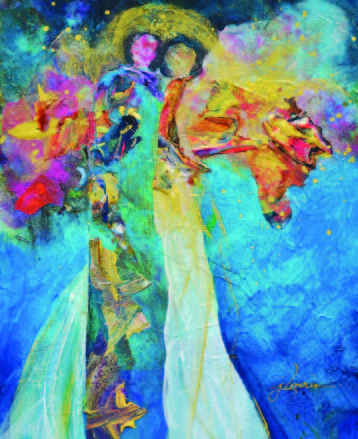 Patient/artist Janis Loverin presented the painting, "Angel of Goodness," to radiologist Michael Linver, MD, in honor of the care and dedication Dr. Linver shows his patients. Patient/artist Janis Loverin presented the painting, "Angel of Goodness," to radiologist Michael Linver, MD, in honor of the care and dedication Dr. Linver shows his patients.