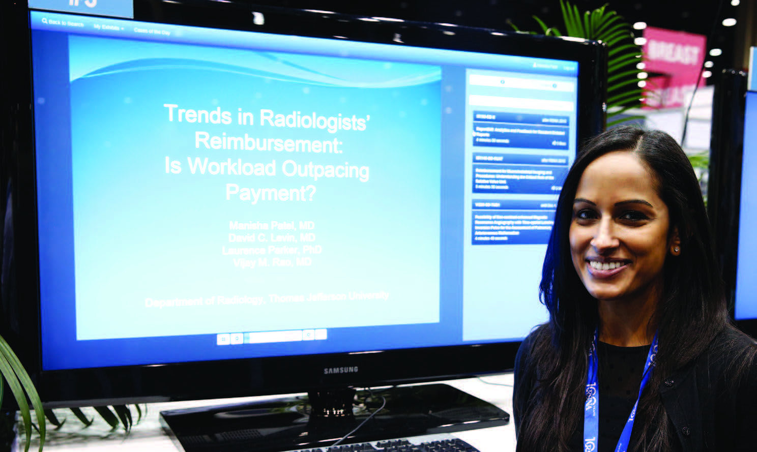 Manisha Patel, M.D., presented an analysis of reimbursement trends at RSNA 2015. Manisha Patel, M.D., presented an analysis of reimbursement trends at RSNA 2015.