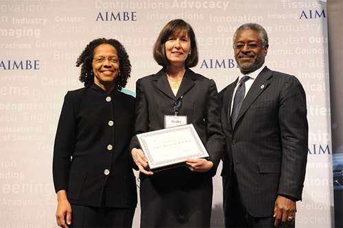 Heike Elisabeth Daldrup-Link, MD, PhD stands with representatives from the World Molecular Imaging Society Members who elected her as a member of their organization.