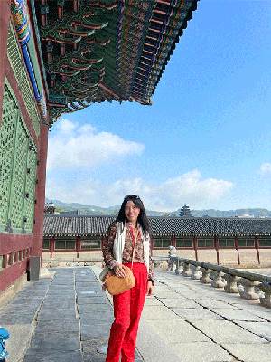 Grainne Murphy, MBCHb, BAO, MMedSc, in a candid photo somewhere in Asia