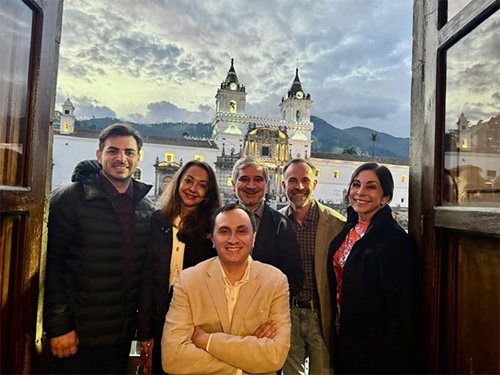 RSNA GLC members in Ecuador post together during a visit to the old town cathedral in Quito, which is a UNESCO World Heritage site.