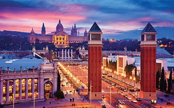 Aerial view of Barcelona, Spain