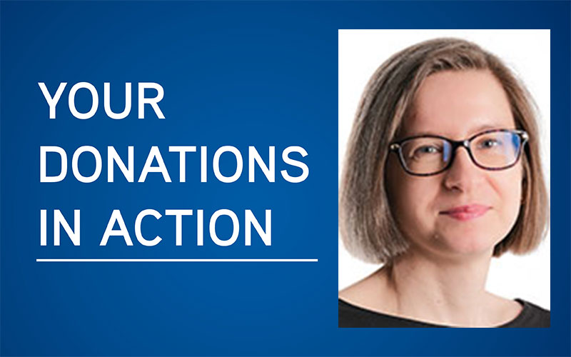 Feature card for Your Donations in Action Zofia M. Lasiecka MD, PhD