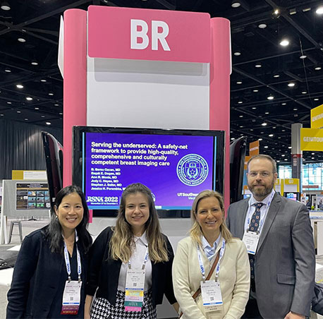 Berat Bersu Ozcan, MD, in front of her presentation at RSNA annual meeting. 