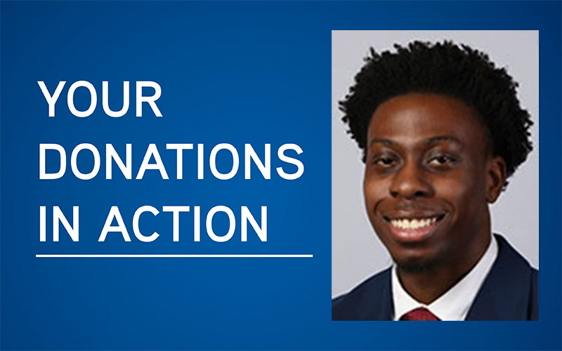 Feature Card for Your Donations in Action story about Ibukun Ibrahim, BS