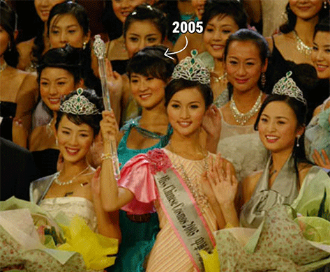 Zi Jill Zhang, MD, MSc poses with a group of smiling women wearing pageant gowns.