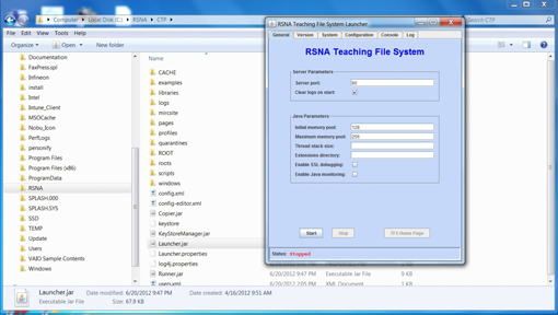 screenshot - RSNA Teaching File System dialog box screenshot - RSNA Teaching File System dialog box