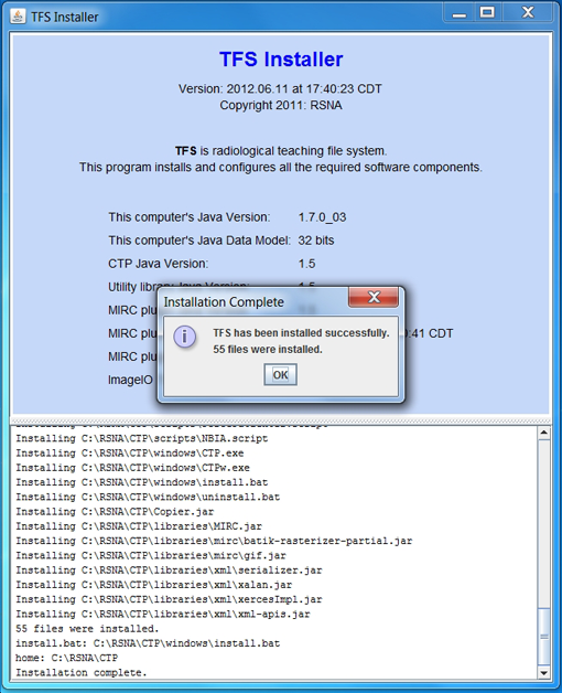 screenshot - TFS Installer message:- Installation Complete screenshot - TFS Installer message:- Installation Complete